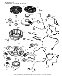 Kt735-3102 Ignition And Charging Diagram and Parts List for KT735-3102  Cub Cadet Lawn Tractor